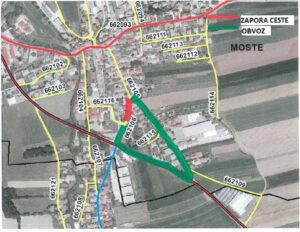 OBVESTILO O POPOLNI ZAPORI CESTE V MOSTAH